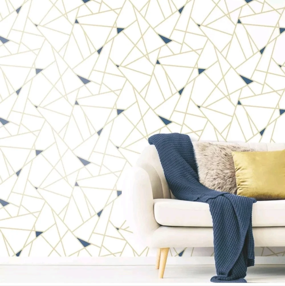 RoomMates Fracture Gold Peel and Stick Wallpaper: Removable Vinyl, Geometric